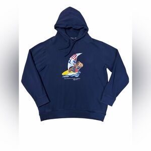 Polo Ralph Lauren Polo Bear Hooded Sweatshirt Mens 2XL Navy Sailboat Parasail